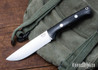 Bark River Knives: Bravo 1.25 LT - CPM 3V - Rampless - Black Burlap Micarta