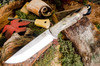 Bark River Knives: Bravo 1.25 LT - CPM 3V - Rampless - California Buckeye Burl - Brass Pins