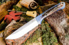 Bark River Knives: Bravo 1.25 LT - CPM 3V - Rampless - Glow in the Dark Pinecone - Blue Liners - Hollow Brass Pins