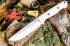 Bark River Knives: Bravo 1.25 LT - CPM 3V - Rampless - White Linen Micarta - Black Liners - Mosaic Pins