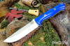 Bark River Knives: Bravo 1.25 LT - CPM 3V - Blue Glow G-10 - Yellow Liners - Mosaic Pins