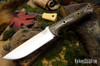 Bark River Knives: Bravo 1.25 LT - CPM 3V - Bog Oak - Red Liners - Hollow Brass Pins