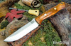 Bark River Knives: Bravo 1.25 LT - CPM 3V - Dark Birdseye Maple - Forest Green Liners - Brass Pins