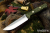 Bark River Knives: Bravo 1.25 LT - CPM 3V - Evergreen Burlap Micarta - Brass Pins