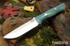 Bark River Knives: Bravo 1.25 LT - CPM 3V - Ghost Green Jade G-10 - Blue Liners