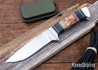 Alan Warren Custom Knives: #2515 Camp Knife - Amboyna Burl w/African Blackwood - Nickel Silver & Black G10 Accents - CPM-154