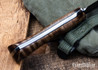 Lon Humphrey Knives: Minuteman - Forged 52100 - Dark Curly Maple - Black Liners - LH28DI008