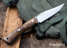 Lon Humphrey Knives: Minuteman - Forged 52100 - Dark Curly Maple - Black Liners - LH28DI012