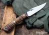 Lon Humphrey Knives: Minuteman - Forged 52100 - Dark Curly Maple - Black Liners - LH28DI019