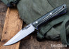 Lon Humphrey Knives: Minuteman - Forged 52100 - Storm Maple - Red & Blue Liners - LH28DI066