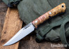 Lon Humphrey Knives: Minuteman - Forged 52100 - Double Dyed Box Elder Burl - Blue Liners - LH28DI130