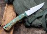 Lon Humphrey Knives: Minuteman - Forged 52100 - Double Dyed Box Elder Burl - Red Liners - LH28DI148