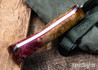 Lon Humphrey Knives: Minuteman - Forged 52100 - Double Dyed Box Elder Burl - Red Liners - LH28DI152