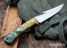 Lon Humphrey Knives: Minuteman - Forged 52100 - Double Dyed Box Elder Burl - Red Liners - LH28DI157