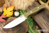 Bark River Knives: Bravo 1 - Rampless - Green Canvas Micarta - Red Liners - Mosaic Pins