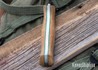 Bark River Knives: Bravo 1 - Rampless - Natural Canvas Micarta - Green Liners - Brass Pins - Matte