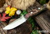 Bark River Knives: Bravo 1 - Gray & Purple Burl - Sea Blue Liners
