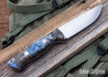 Bark River Knives: Bravo 1 - Rampless - Gray & Blue Maple Burl - Mosaic Pins