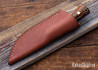 Lishen Knives: Sable - Desert Ironwood - Blue Liners - Brass Pins - AEB-L
