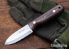 L.T. Wright Knives: Bushbaby - Chocolate/Brown/Red Micarta - Polished - A2 Steel Steel - Scandi