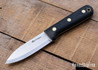 L.T. Wright Knives: Genesis - Black Canvas Micarta - Matte - Magna-Cut - Scandi
