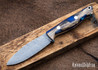 Bark River Knives: UP EDC - Blue Cholla Cactus with Turquoise #2 - Virus Damascus