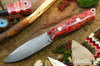 Bark River Knives: UP EDC - Firegazer Caged Voodoo Resin - Red Liners - Virus Damascus