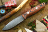 Bark River Knives: UP EDC - Orange & Black Suretouch - Matte - Thick Orange Liners - Virus Damascus