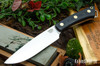 Bark River Knives: Fox River II LT - CPM 3V - Black Linen Micarta - Cherry Red Liners - Brass Pins