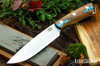 Bark River Knives: Fox River II LT - CPM 3V - Blue Texas Fencepost - Red Liners