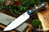 Bark River Knives: Fox River II LT - CPM 3V - Evergreen Burlap Micarta - Black Liners - Mosaic Pins