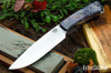 Bark River Knives: Fox River II LT - CPM 3V - Baby Blue Maple Burl - Mosaic Pins