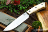Bark River Knives: Fox River II LT - CPM 3V - Natural Curly Maple - Black Liners - Mosaic Pins