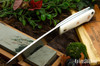 Bark River Knives: Fox River II LT - CPM 3V - White Linen Micarta - Forest Green Liners