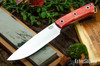 Bark River Knives: Fox River II LT - CPM 3V - Orange Camel Bone - Red Liners - Hollow Pins