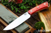 Bark River Knives: Fox River II LT - CPM 3V - Red Camel Bone - Orange Liners - Mosiac Pins