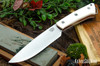 Bark River Knives: Fox River II LT - CPM 3V - White Linen Micarta - Red Liners - Mosaic Pins