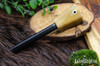 Bark River Knives: Firesteel - Natural Canvas Micarta - Green Liners - Brass Pins