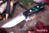 Bark River Knives: Bravo 1 - CPM CruWear - Black Canvas Micarta - Malachite Spacer