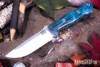 Bark River Knives: Bravo 1 - CPM CruWear - Blue & Gold Burl - Mosaic Pins