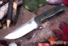 Bark River Knives: Bravo 1 - CPM CruWear - Evergreen Burlap Micarta - Purple Liner - Black Pins