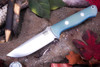 Bark River Knives: Bravo 1 - CPM CruWear - Ghost Green Jade G-10 - Blue Liners - Matte