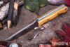 Bark River Knives: Bravo 1 - CPM CruWear - Natural Canvas Micarta - Green Liners - Brass Pins