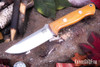 Bark River Knives: Bravo 1 - CPM CruWear - Natural Canvas Micarta - Orange Liners