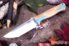 Bark River Knives: Bravo 1 - CPM CruWear - White Texas Fencepost - Blue Liners