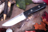 Bark River Knives: Bravo 1 - CPM CruWear - Rampless - Black Canvas Micarta - Mosaic Pins