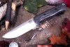 Bark River Knives: Bravo 1 - CPM CruWear - Rampless - Black Carbon Fiber - Gray Liner - Black Pins