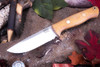 Bark River Knives: Bravo 1 - CPM CruWear - Rampless - Natural Canvas Micarta - Brass Pins - Matte