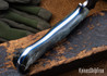 Lon Humphrey Knives: Viper - Forged 52100 - Storm Maple - Blue Liners - LH24HI021