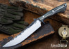 Lon Humphrey Knives: Viper - Forged 52100 - Storm Maple - Blue Liners - LH24HI023